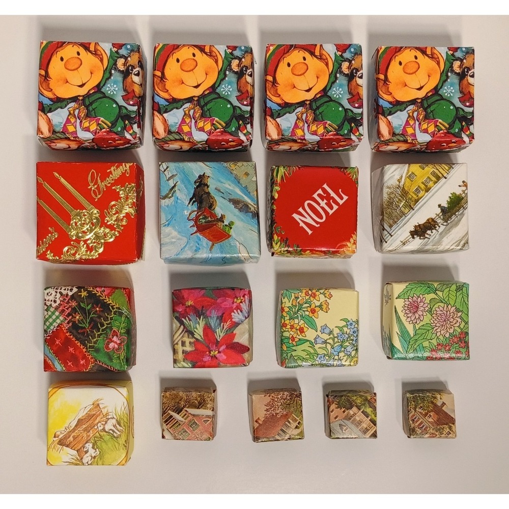 Lot 17 Vintage Miniature‎ Gift Boxes Made From Cards, Mini Doll Packages